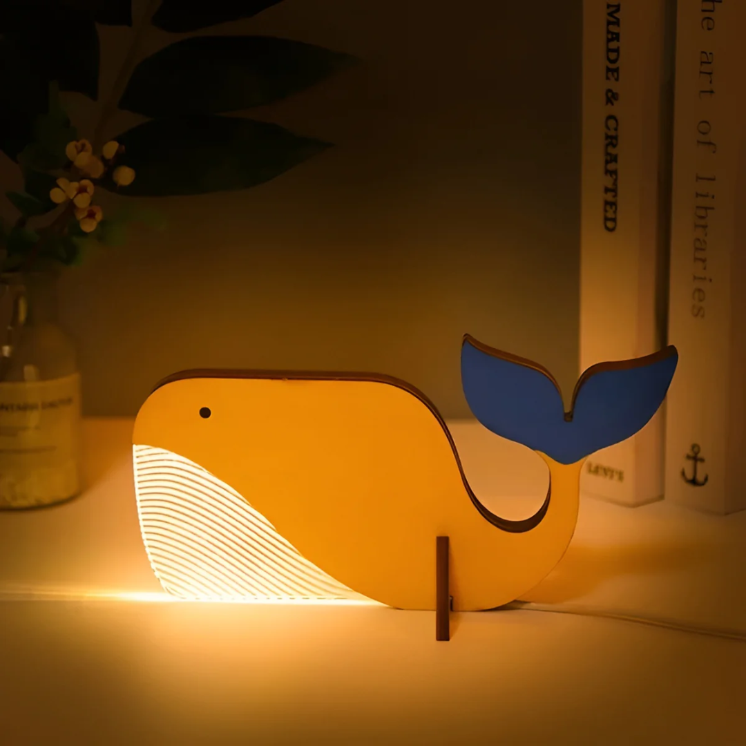 Tafellamp Hout Dier LED Warm Wit Scandinavisch Design USB
