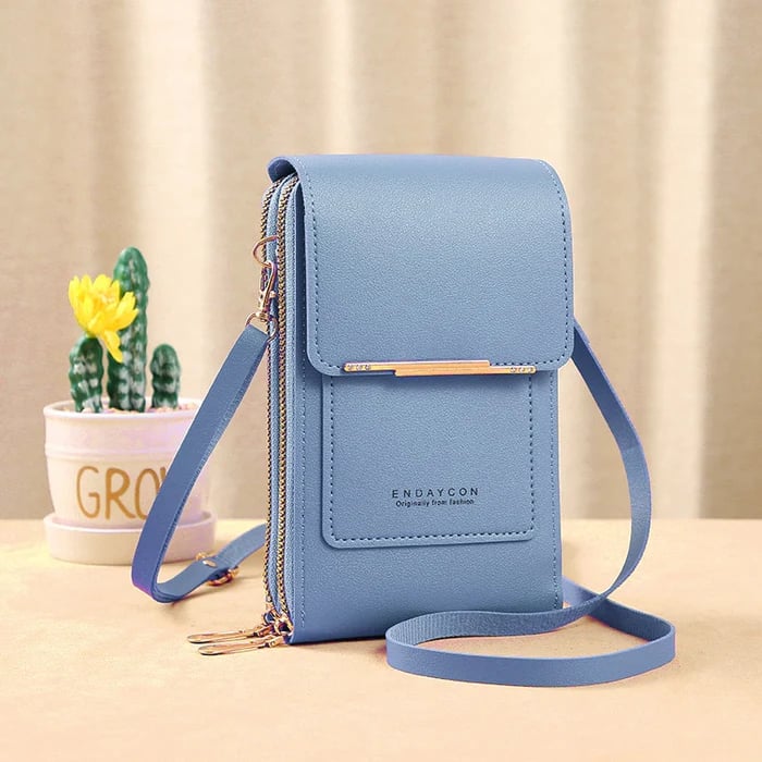 Dames Schoudertas met Telefoonvak en Antidiefstal - Compacte Crossbodytas PU Leer Groen Roze Zwart Grijs Blauw Rood Bruin - Veilige Handtas Portemonnee