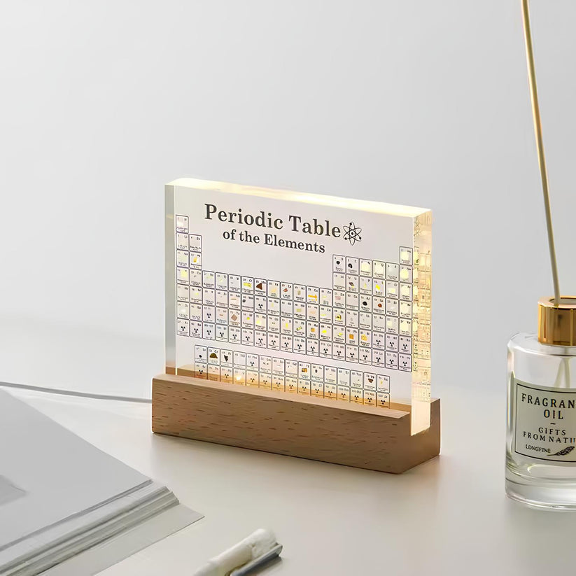3D Periodieke Tabel met 83 Echte Elementen - Verlichte Display in Acryl voor Wetenschap & Educatie