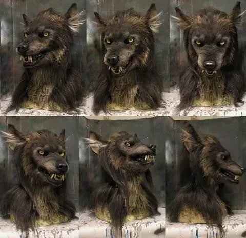 Realistisch Weerwolfmasker van Siliconen met Kunstbont voor Volwassenen Halloween Carnaval Cosplay Griezelfeest