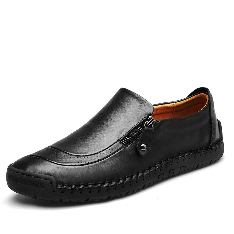 Leren Mocassins Waterbestendig Comfortabel Casual Dames Heren Schoenen Verschillende Maten Zwart Instappers