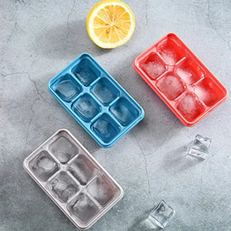 IJsblokjesvormen Set van 3 met Deksel en 6 Vakjes - Kunststof Vriesbakjes voor Koude Dranken en Cocktails