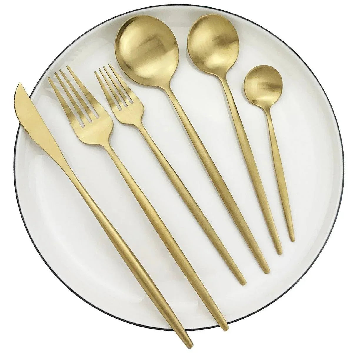 Bestek Set 30-delig Mat RVS Minimalistisch Design Dinerbestek Lepels Vorken Messen Vaatwasserbestendig Keuken