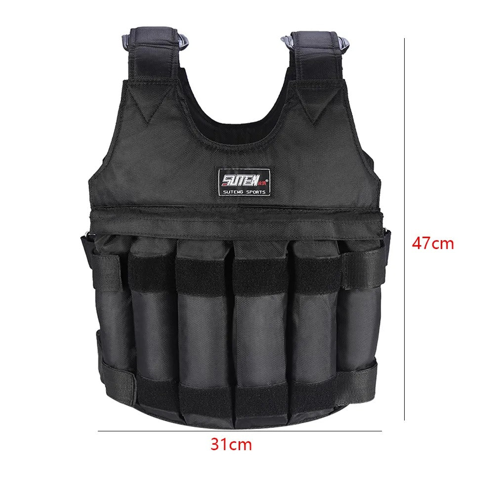 Verstelbaar Gewichtsvest voor Krachttraining tot 30kg Weerstand Bodyweight Cardio HIIT Fitness Workout