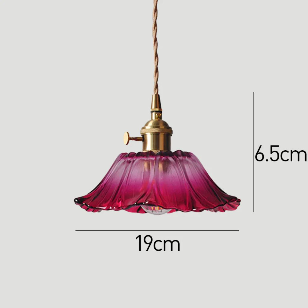 Cullivan Bloemvormige Hanglamp - Glazen Hanglamp met Gouden Fitting voor Woonkamer & Eetkamer