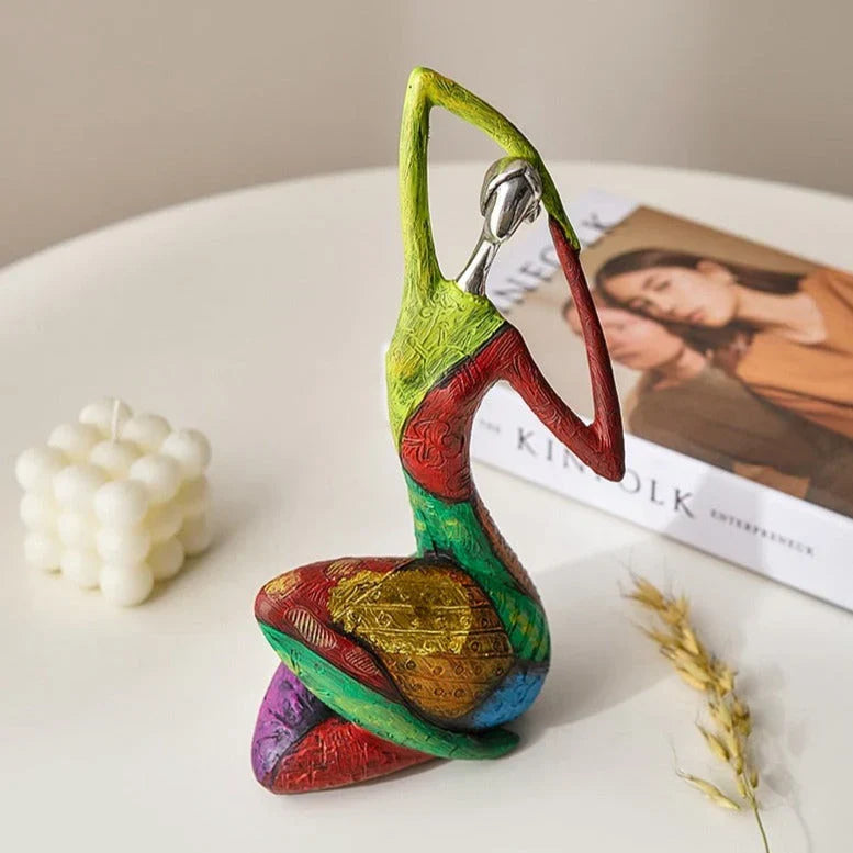 Abstract Vrouwenbeeld Handgemaakt Hars Kleurrijk Modern Kunstbeeld Woonkamer Cadeau