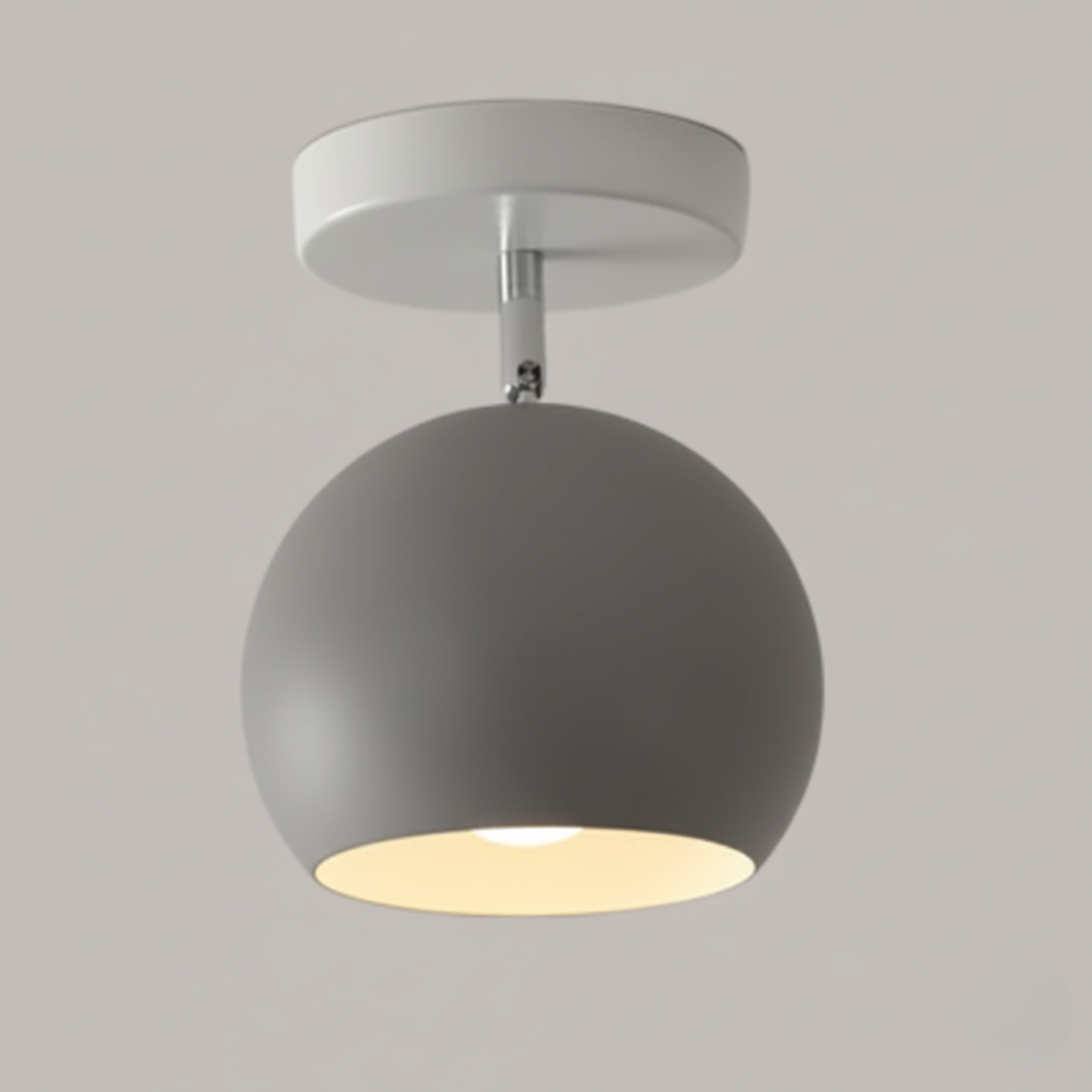 IJzeren Plafondlamp met Houtaccenten - Kleurrijk Design voor Gang en Woonkamer