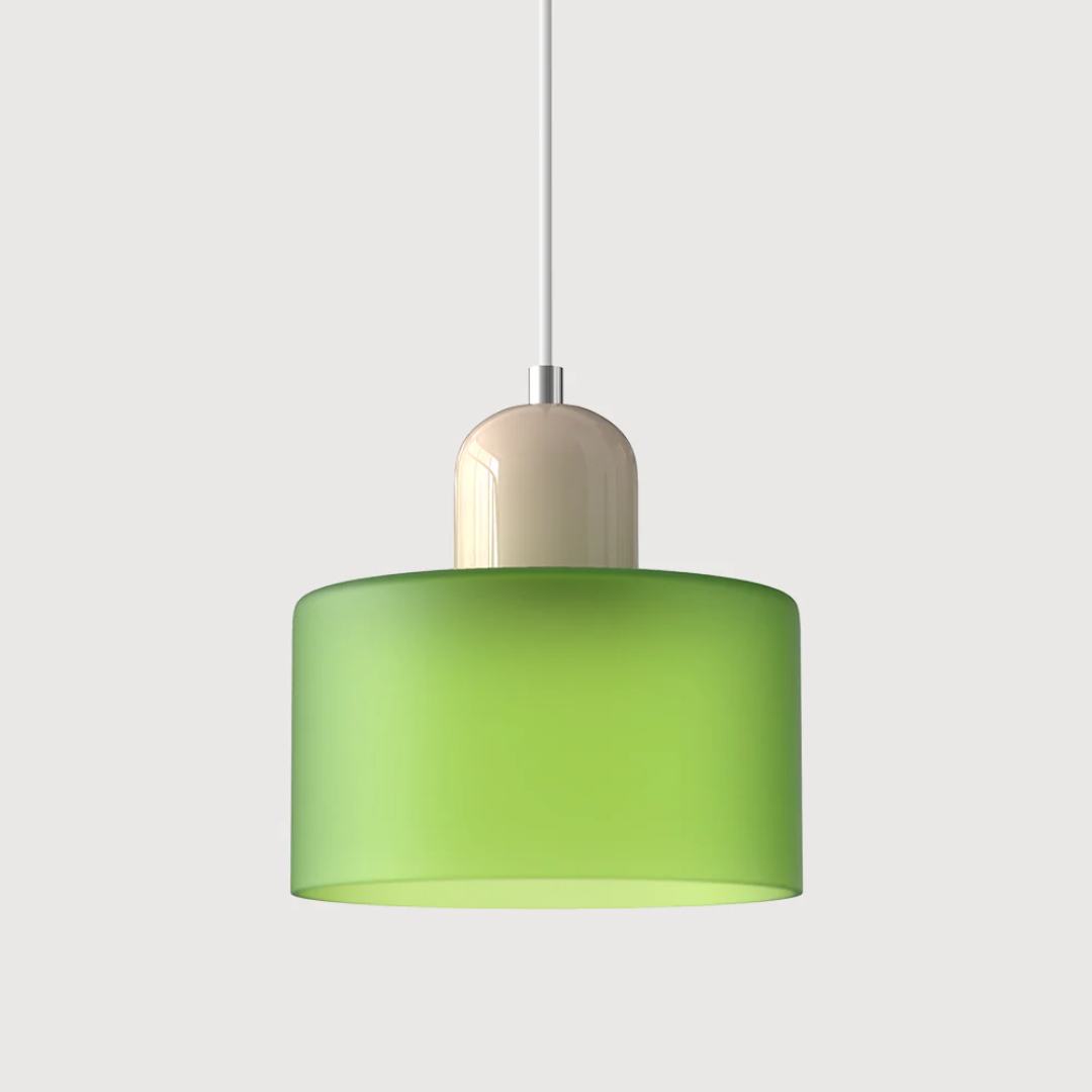 Lismeno Retro Hanglamp Glas 15cm Groen Oranje Eettafel Keuken Vintage Verlichting Compact