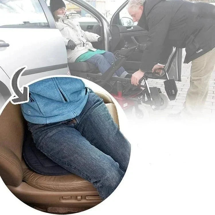 Draaibaar Zitkussen 360° Memory Foam Stoelkussen voor Ouderen Mobiliteit Comfort Auto Rolstoel Zwart Grijs