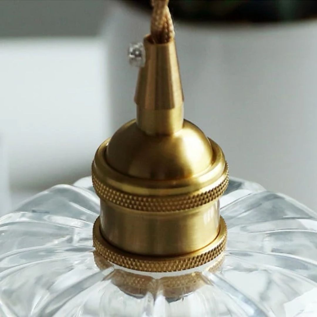 Cullivan Bloemvormige Hanglamp - Glazen Hanglamp met Gouden Fitting voor Woonkamer & Eetkamer