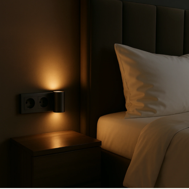 Dimbare Sensorlamp voor in Stopcontact - Warm Wit LED Nachtlampje met Automatische Dag-Nachtsensor