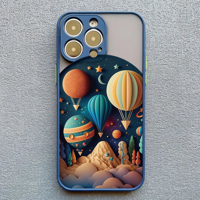 Telefoonhoesje met 3D Landschap Effect voor iPhone 14 15 16 17 Zachte Siliconen Beschermhoes Telefoonaccessoire