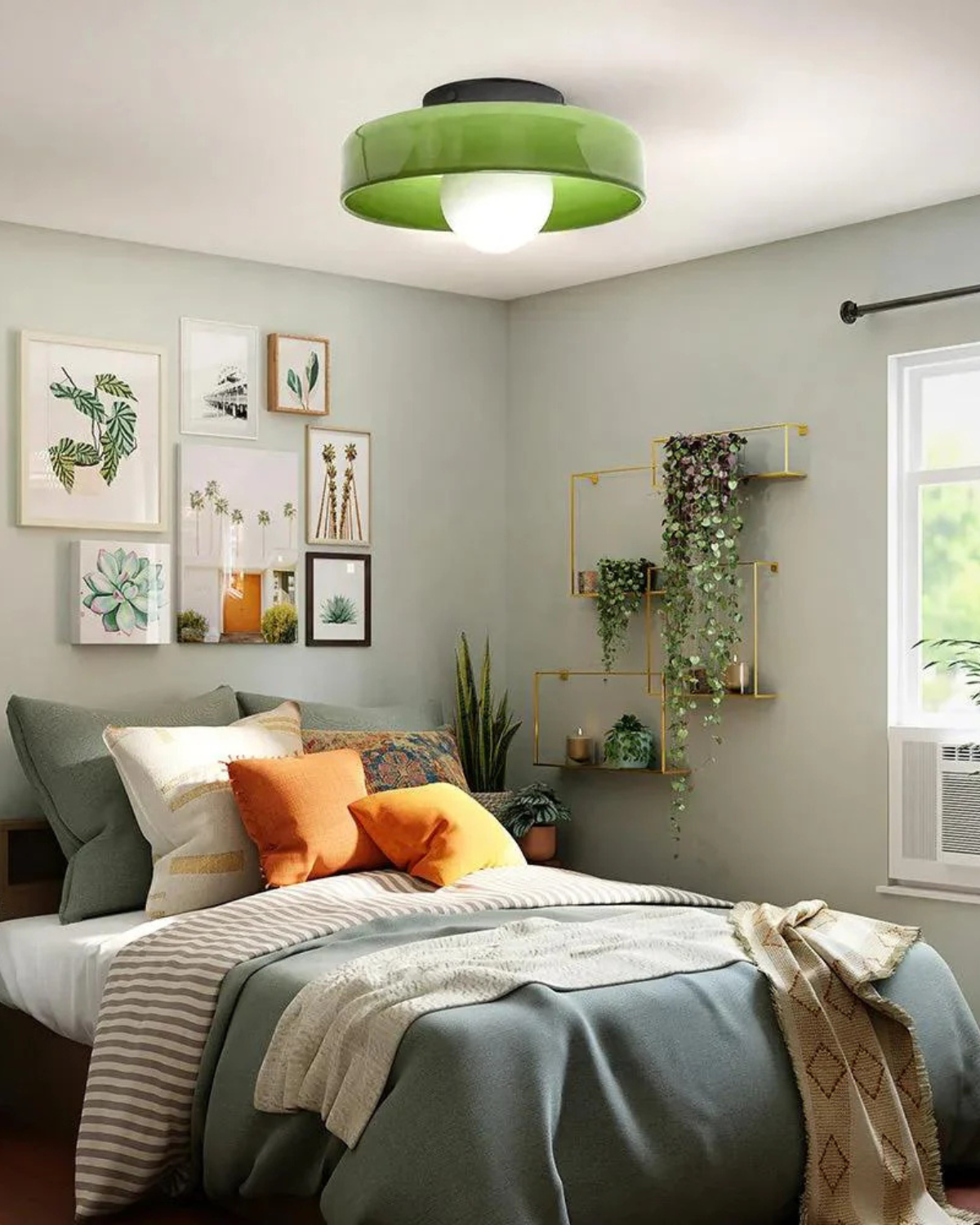 Moderne ronde plafondlamp van glas en ijzer - minimalistische designlamp voor woonkamer en slaapkamer met warme lichtkleur