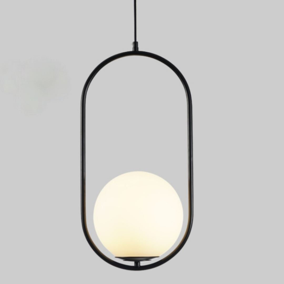 Scandinavische Hanglamp Mia met Gouden Armatuur en Glazen Kap - Moderne Plafondverlichting voor Eetkamer, Slaapkamer en Woonkamer