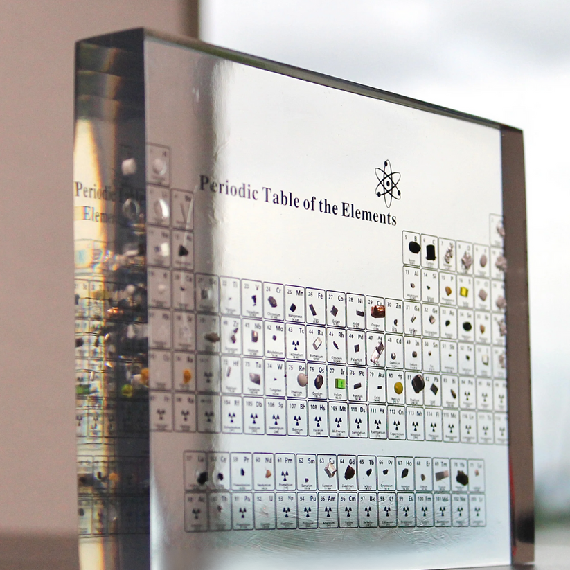 3D Periodieke Tabel met 83 Echte Elementen - Verlichte Display in Acryl voor Wetenschap & Educatie