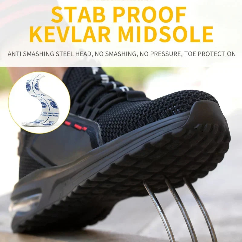 Werkschoenen met Stalen Neus - Ultralight Veiligheidsschoenen - Ademend Antislip - Voor Bouw & Werkplaats