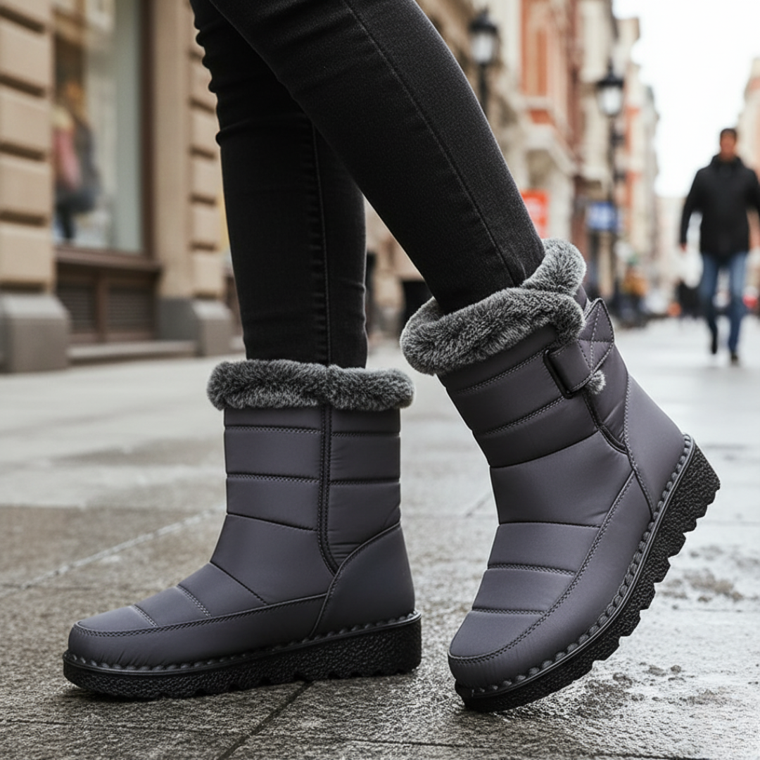 Waterdichte Dameslaarzen Winter Warme Voering Antislip Zool Wandelen Stad Werk Comfort Snowboots Dames