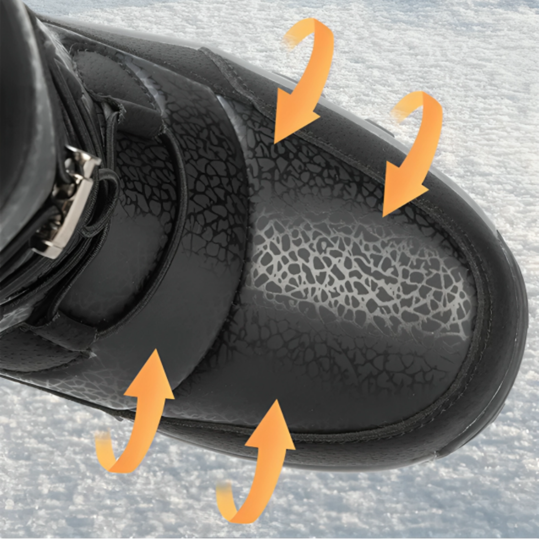 Waterdichte Winterlaarzen met Warme Voering Dames Sneeuwbestendig Antislip Platform Klittenband Outdoorschoenen