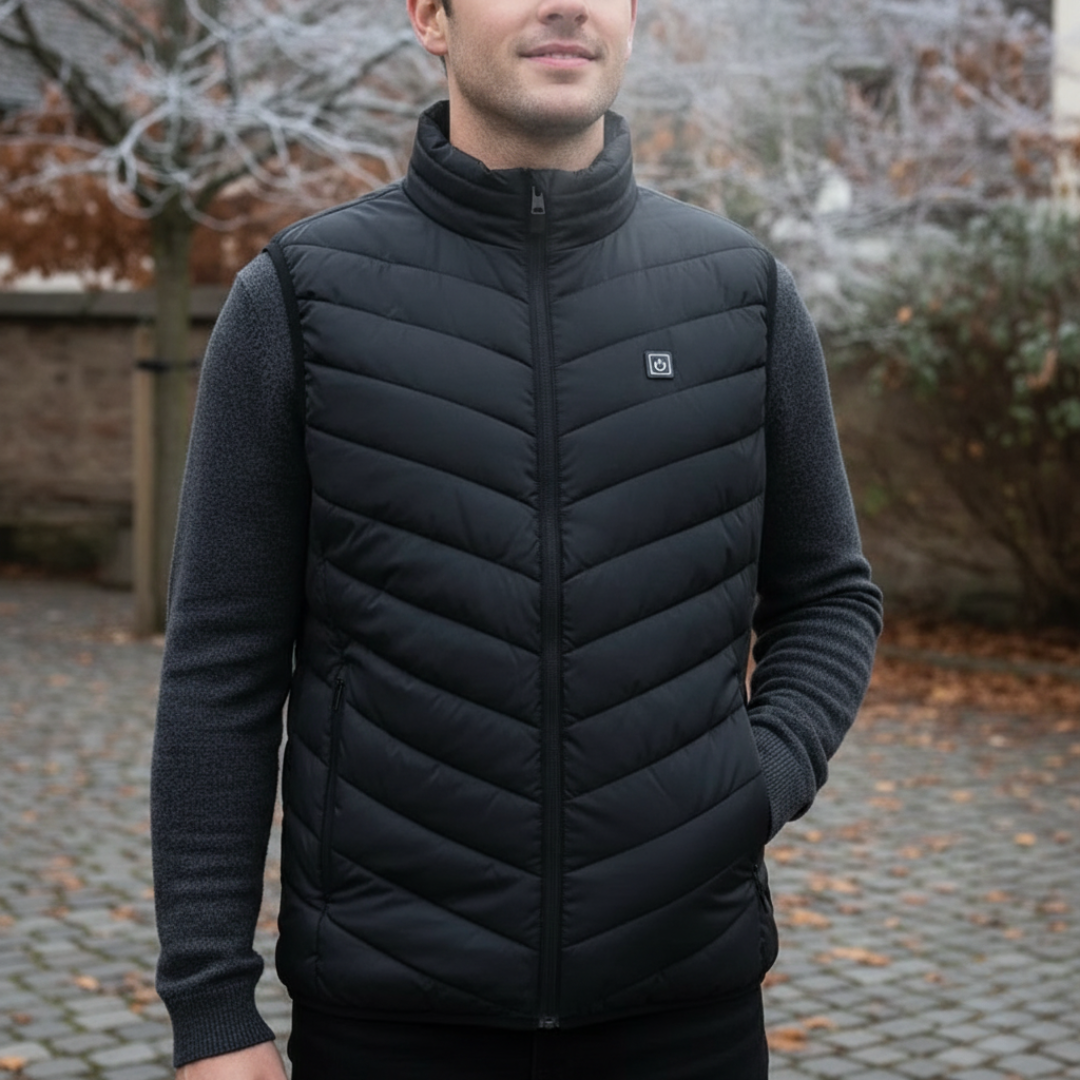 Verwarmbaar Bodywarmer Vest met 11 Verwarmingszones USB Elektrisch Verwarmd Heren Wintervest Outdoorkleding Zwart