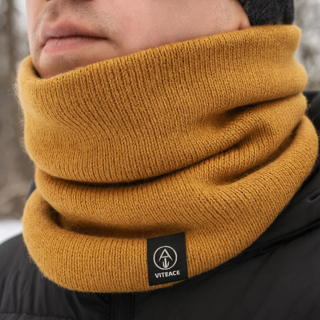 Gebreide Nekwarmer met Fleece Voering Unisex Winter Halsverwarmers 2-Pack voor Outdoor Sport en Wandelen