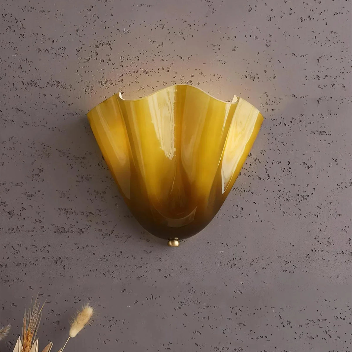 Wandlamp Glas In Lood Retro Art Deco Schelp 28cm E14