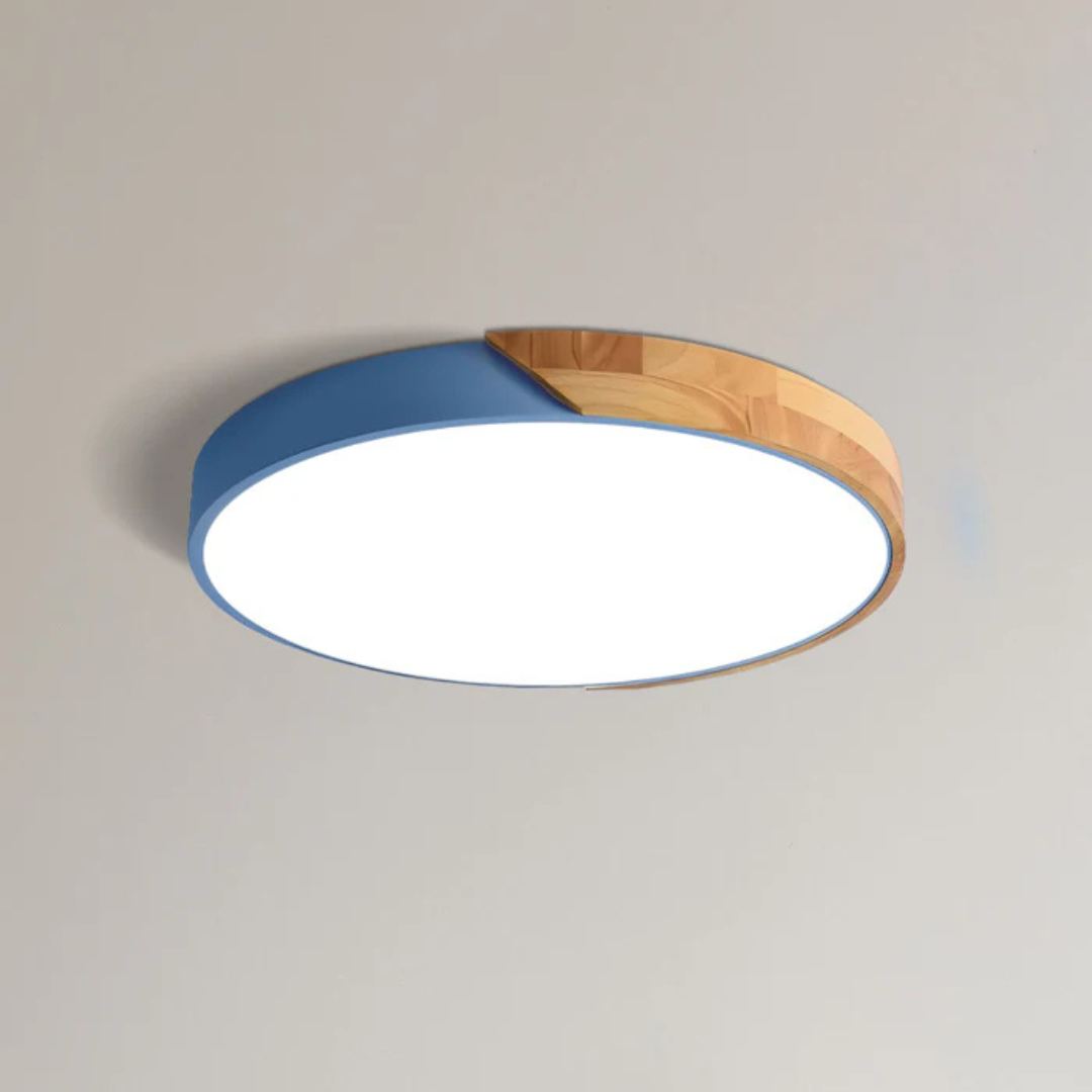Houten Plafondlamp LED Scandinavisch Design Warmwit Licht Rond Acryl Natuurhout Plafondverlichting Woonkamer