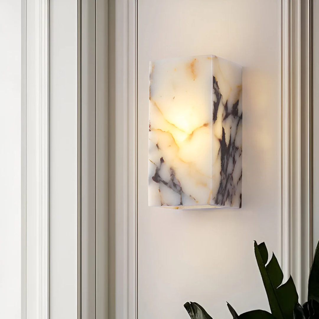 Natuurstenen Wandlamp met Warme LED-Verlichting - Waterdicht Design voor Woonkamer, Slaapkamer & Badkamer