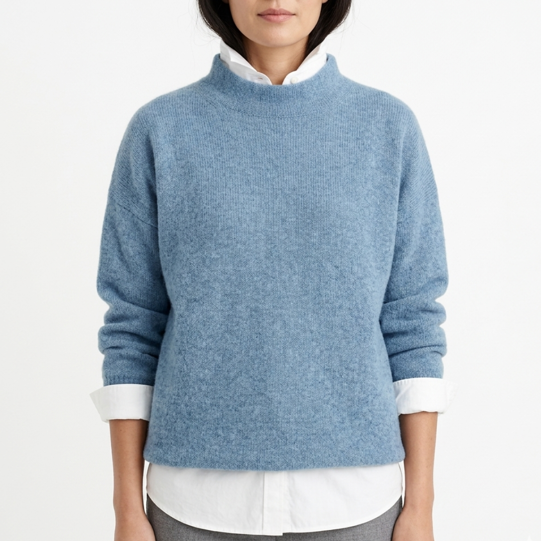 Gebreide Damestrui Polyester Losse Pasvorm Lange Mouw Ronde Hals Veelzijdig Casual Elegant Comfortabel