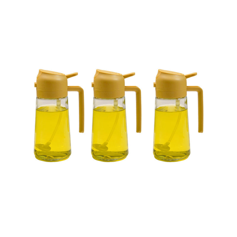 Glazen Olieverstuiver & Dispenser 2-in-1 Pomp Spray Fles voor Azijn Sojasaus Keuken Doseren 470ml Olie