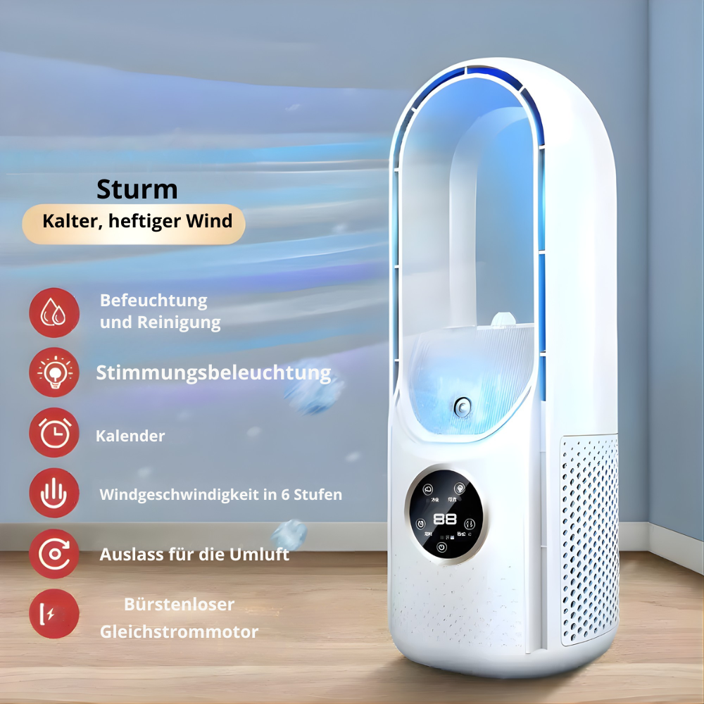 Mobiele Aircooler met LED-Display - Compact Koelsysteem voor Bureau of Tafel
