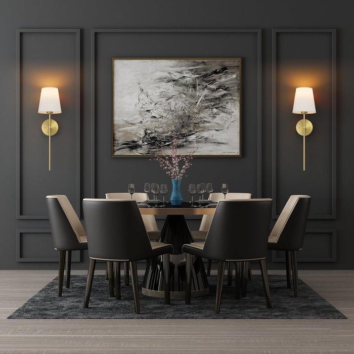 Draadloze LED Wandlamp Oplaadbaar met Afstandsbediening 57cm Metaal Zwart Goud Timer Dimbaar Sfeerlicht