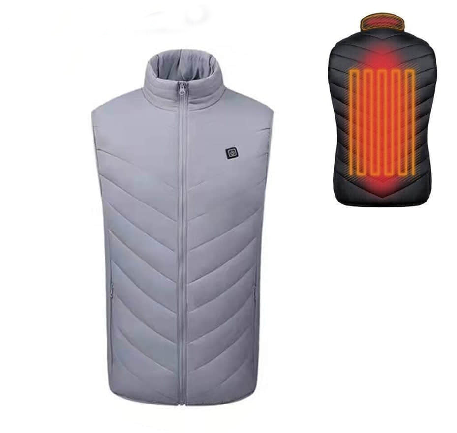 Verwarmingsvest Elektrisch Unisex Zwart 3 Warmtezones Instelbare Temperatuur Winter Outdoor Verwarmd Vest