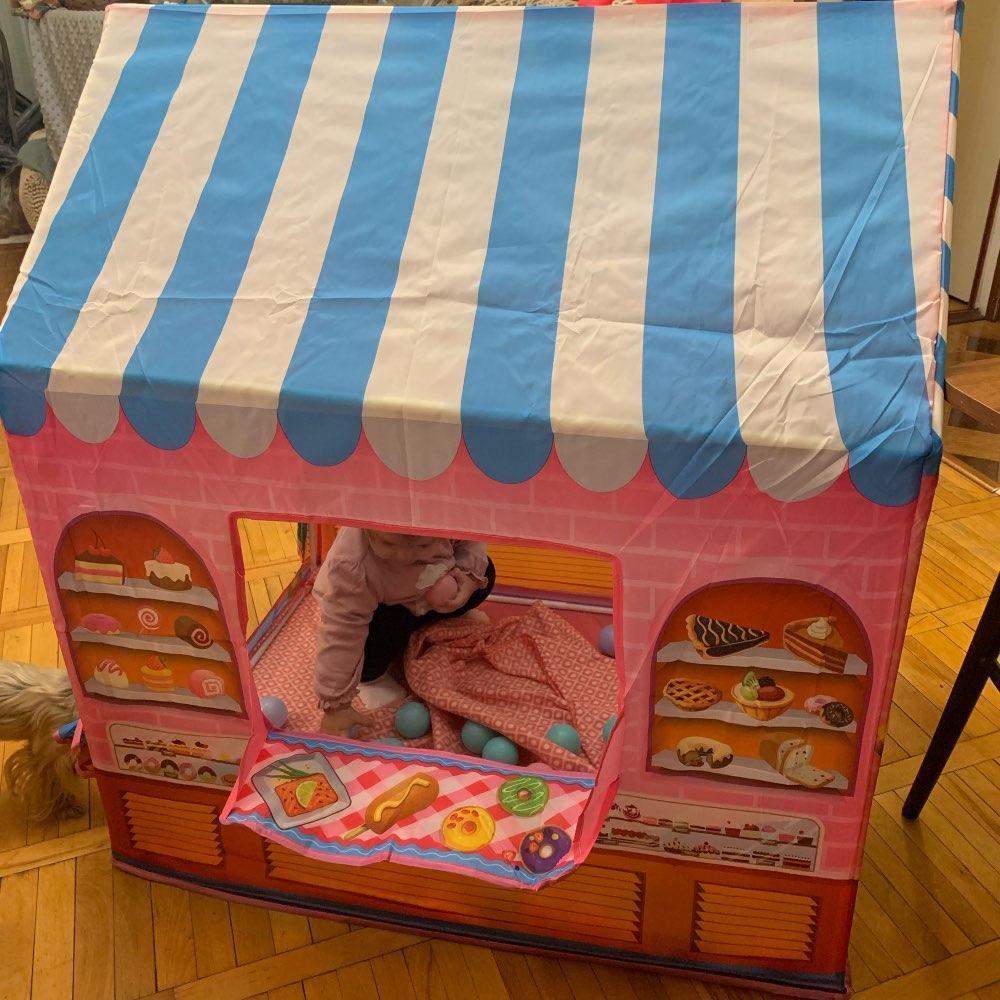 Speeltent Bakkerij Pop-Up Speelhuis 103x93cm Binnen Buiten Kinderen Creatief Rollenspel Opvouwbaar Speelgoed