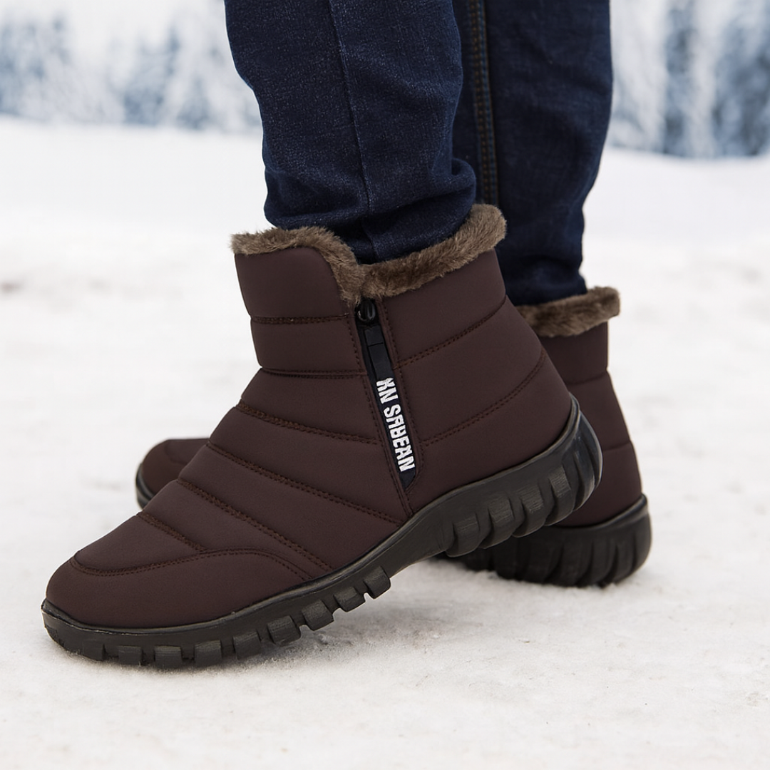 Waterdichte Herenwinterlaarzen met Ritssluiting Antislip Zool Warme Voering Outdoor Winterschoenen Sneeuwlaarzen