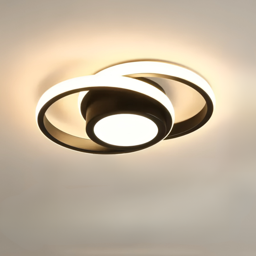 LED Plafondlamp Twee Ringen Design Warm Wit 18W Aluminium Acryl Modern Hal Gang Kantoor Balkon Verlichting