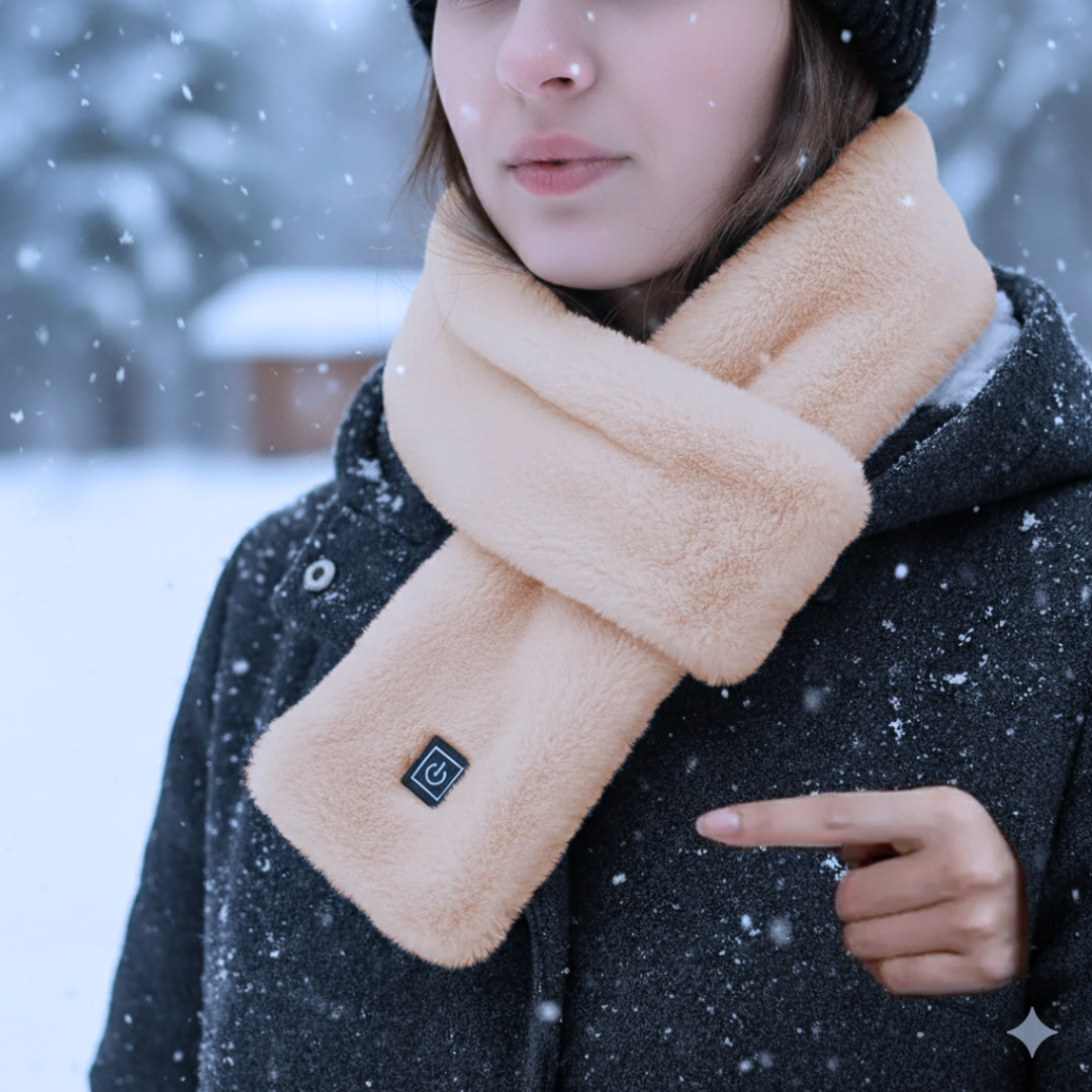 Verwarmde Neksjaal met 3 Temperatuurstanden USB-C Oplaadbaar Unisex Fluweelzacht Winteraccessoire Nek
