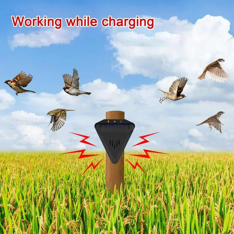 Zonne-energie Vogelafschrikker met Roofdiergeluiden voor Tuin Terras Zwembad Boomgaard Humaan Waterdicht IP55