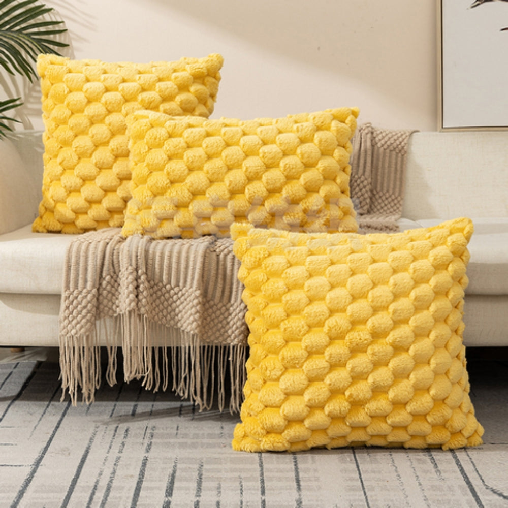Zachte Kussenslopen met Geribbelde Marshmallow Textuur - Luxe Kussenhoes in Crème, Roze, Grijs, Zwart voor Woonkamer & Slaapkamer