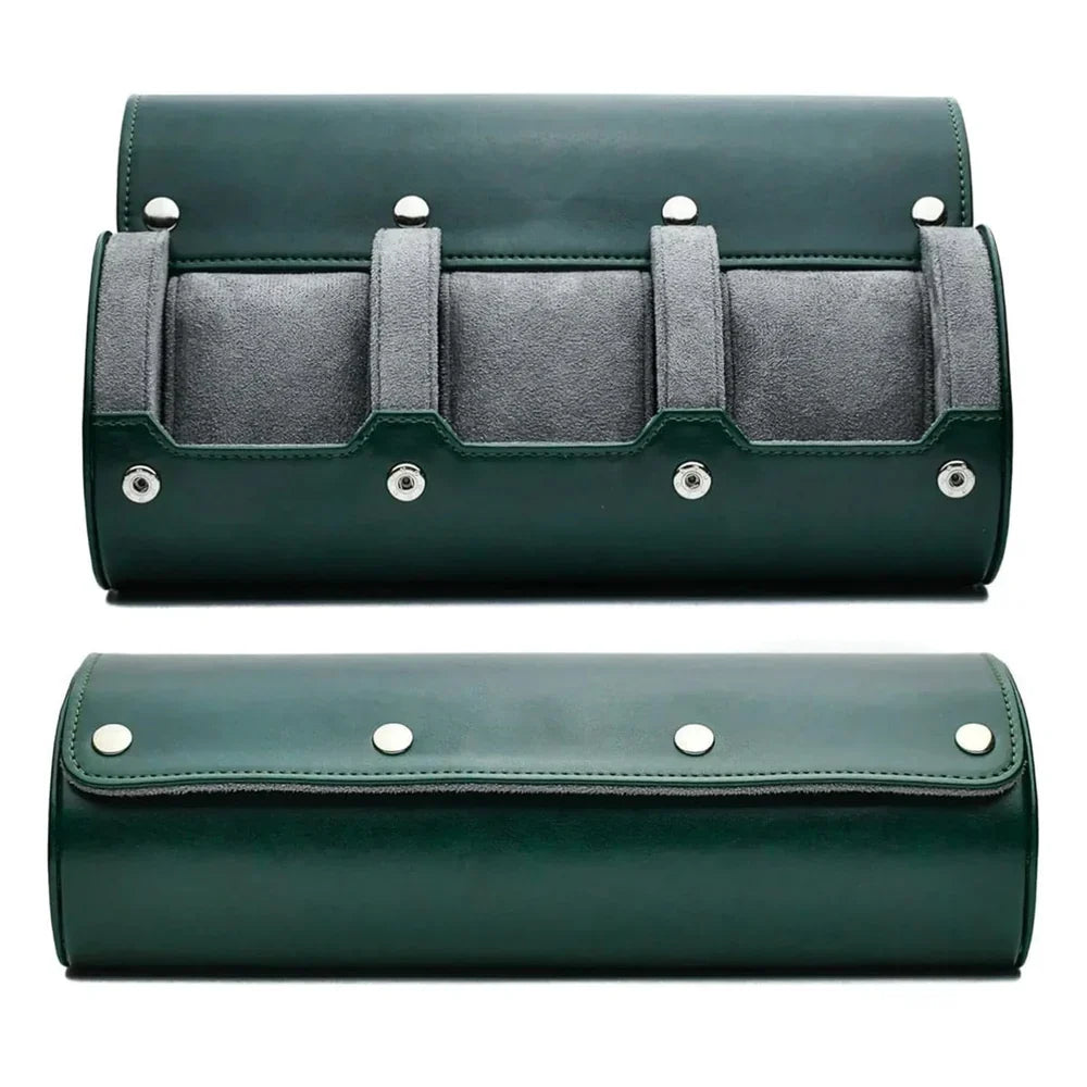 Horlogebox Leer met Velours Binnenkant 3 of 6 Vakken Reisorganizer Opbergdoos Horloge Bewaarbox Display