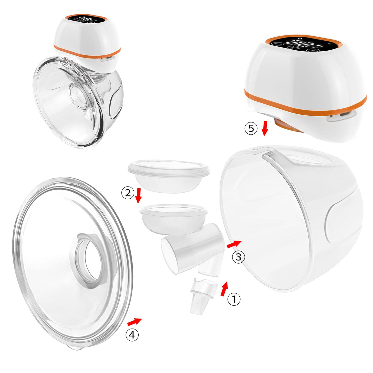 Draadloze Elektrische Borstkolf Handsfree 180ml BH-Draagbaar 3 Modi 9 Niveaus Stille Borstpomp Moedermelk