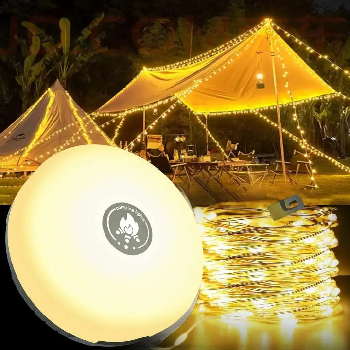 4-in-1 Campinglamp LED RGB Lichtslinger 10m 2000mAh Powerbank IPX4 Tentlamp Zaklamp Buitenlamp Festival Tuin Oplaadbaar