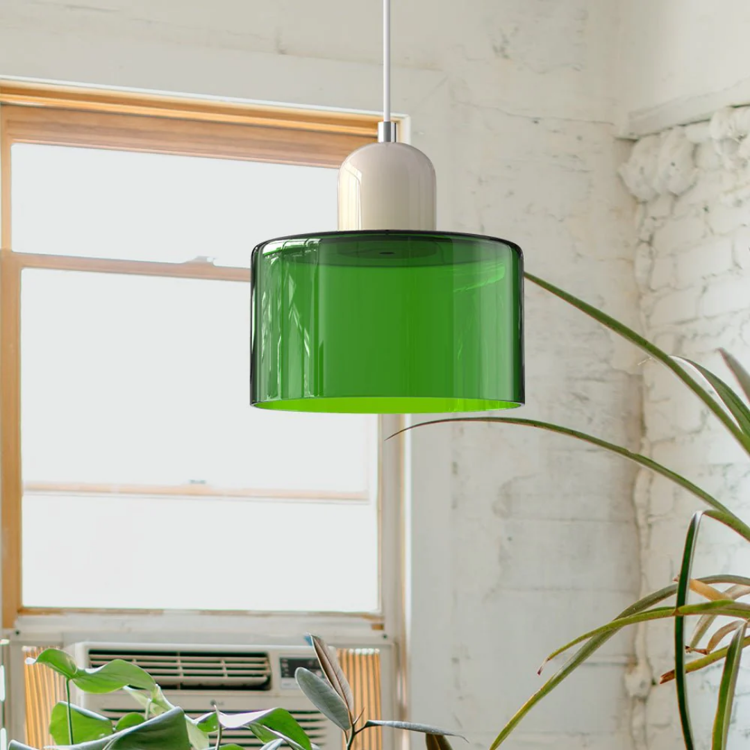Lismeno Retro Hanglamp - Glazen Hanglamp met Warm Licht voor Eettafel, Keuken & Woonkamer