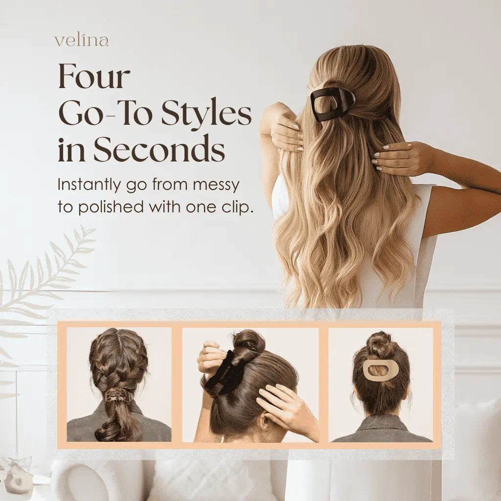 Platte Haarclips Set van 4 - Comfortabel Ontwerp Zonder Drukpunten
