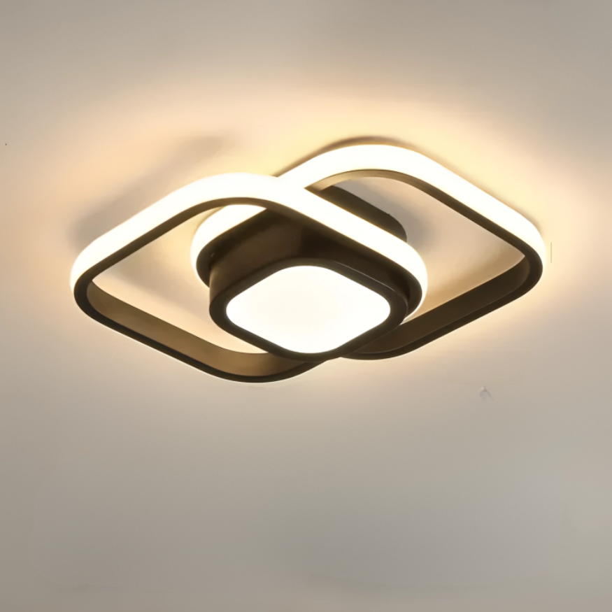 LED Plafondlamp Twee Ringen Design Warm Wit 18W Aluminium Acryl Modern Hal Gang Kantoor Balkon Verlichting
