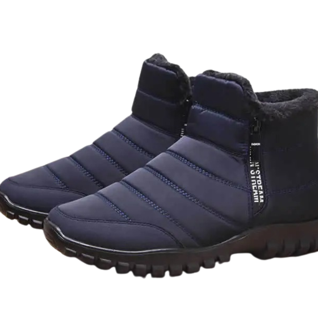 Waterdichte Herenlaarzen met Rits Warm Gevoerd Winterschoenen Antislip Outdoor Snowboots Hoge Schacht Wandelen