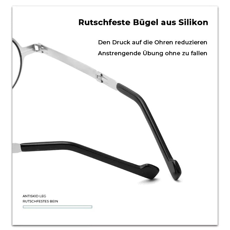 Opvouwbare Leesbril met Blauwlichtfilter - Ultralight Titanium Montuur - Flexibele Pootjes voor Draagcomfort