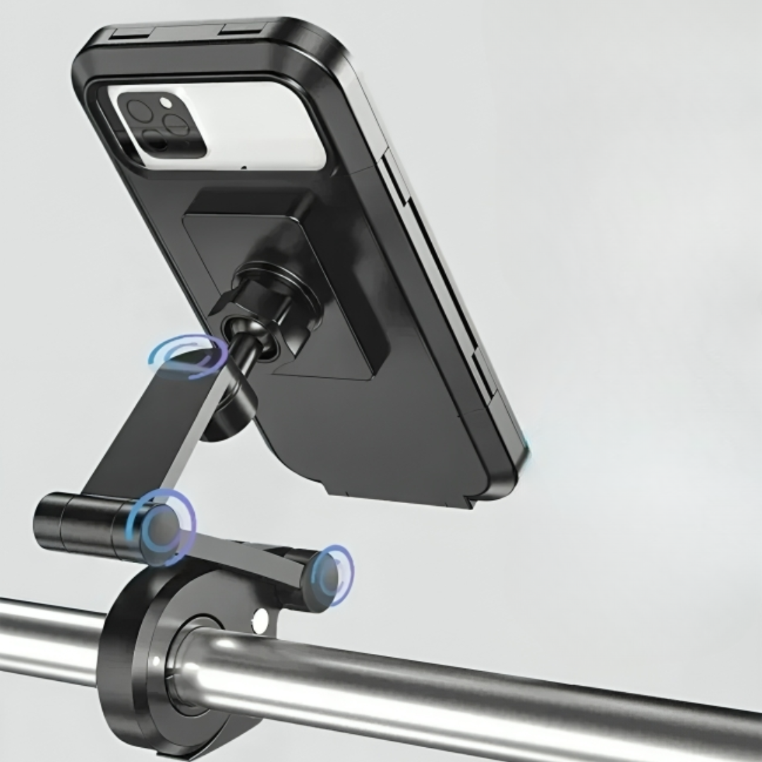 Smartphone Houder Motorfiets Waterdicht 360° Draaibaar Fiets Telefoonhouder Stuurmontage Universeel Zwart