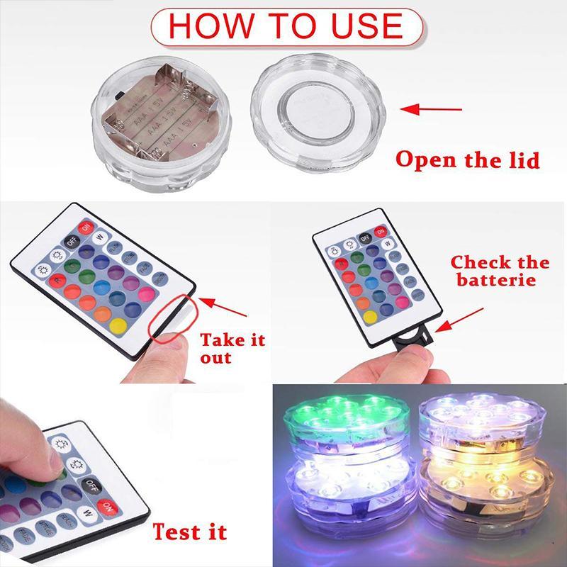 Onderwaterlamp RGB op afstandsbediening met zuignap 13 LED voor zwembad jacuzzi aquarium spa waterproof verlichting