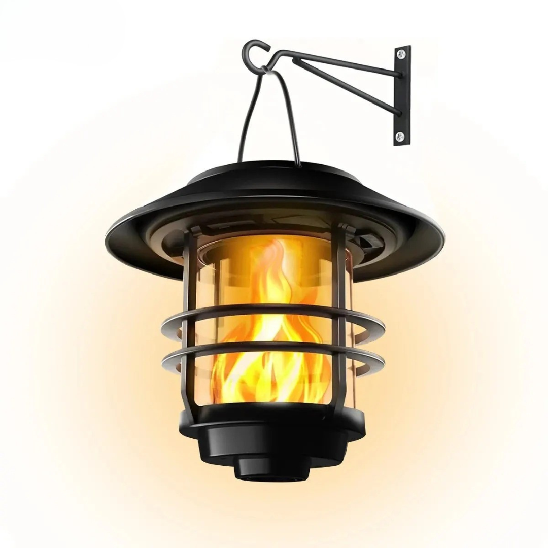 Solarlantaarns met Flammeneffect voor Tuin en Veranda - Atmosferische Wandverlichting 2 Stuks