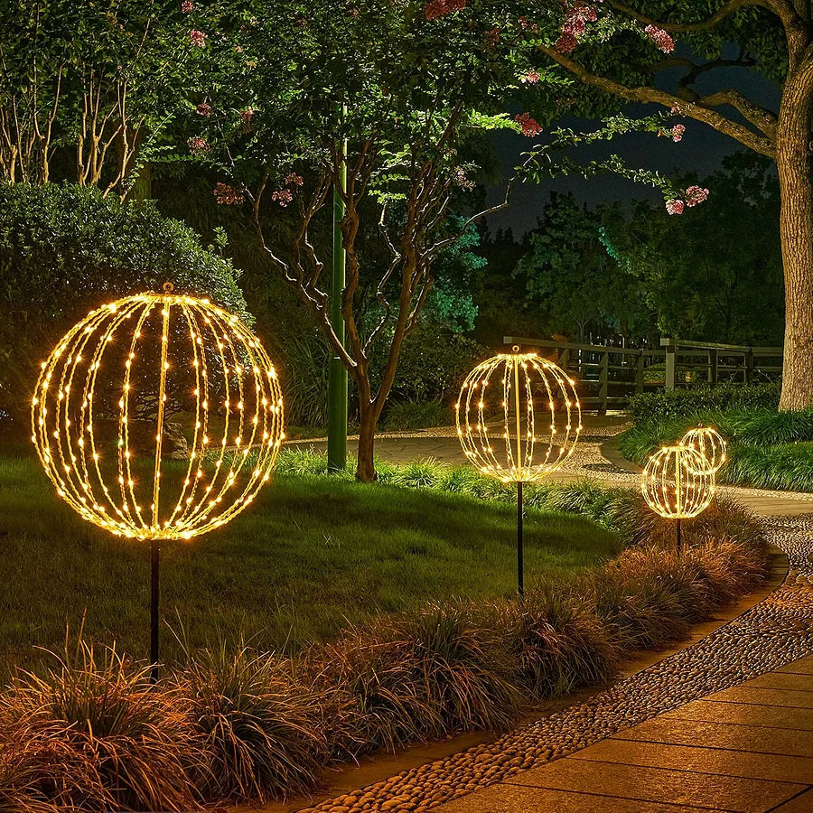 LED Sfeerbol Ø 30 cm Draadloos op Batterij Metalen Frame Opvouwbaar Decoratieve Sfeerverlichting Binnen Buiten